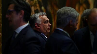Hungarian Prime Minister Viktor Orban attends a Nato summit dinner in Madrid last month. Reuters