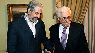 Khaled Mashaal, the leader of Hamas, left, has been an instrumental force behind Hamas' reconciliation accord with Fatah last month.