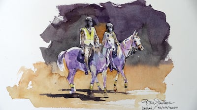 Another painting from Atul Panase using a photo from The National. Pawan Singh / The National