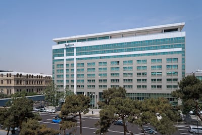 The property is conveniently located along the bustling Milli Park waterfront on Azadliq Avenue. Photo: Radisson