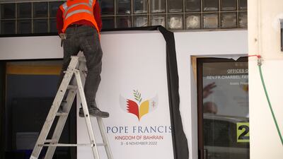 Last minute preparations at Sacred Heart Catholic Church in Manama.