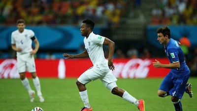 Raheem Sterling of England beats Matteo Darmian of Italy during their 2014 World Cup Group D match on Saturday in Manaus, Brazil. Richard Heathcote / Getty Images / June 14, 2014