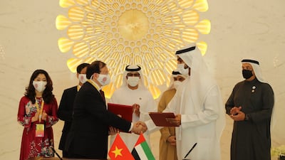 Emirati and Vietnamese officials after the signing of a cultural co-operation pact. Photo: UAE Ministry of Culture and Youth