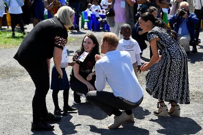 The Duke and Duchess of Sussex, Prince Harry and his wife Meghan, are welcomed to Nyanga township, on the first day of their African tour in Cape Town, South Africa, September 23, 2019. Reuters
