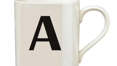 Scrabble Alphabet Letter Mug A. Courtesy of Yellow Octopus
