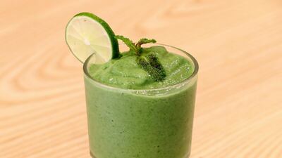 The Green detox smoothie consists of spinach, avocado, mango, banana and milk and is under 150 calories. Chris Whiteoak / The National