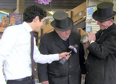 Social Media Journalist Cody Combs interviews the 'inner circle' with Punxsutawney in 2013.
