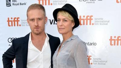 Ben Foster, left, and Robin Wright co-starred in Rampart. The actors are now engaged. Alberto E. Rodriguez/Getty Images/AFP