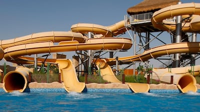 A water slide at the The Lost Paradise of Dilmun Water Park in Bahrain. Getty Images
