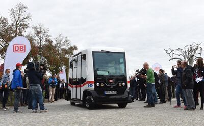 The autonomous bus in Bad Birnbach, southern Germany. Christof Stache/AFP