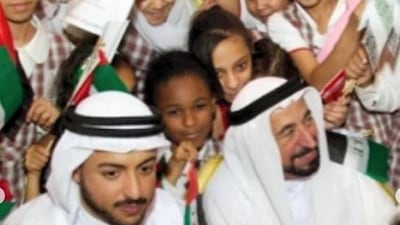 Sheikh Dr Sultan led prayers at the funeral of his son on Wednesday, as tens of thousands of mourners turned out in force to pay their respects.