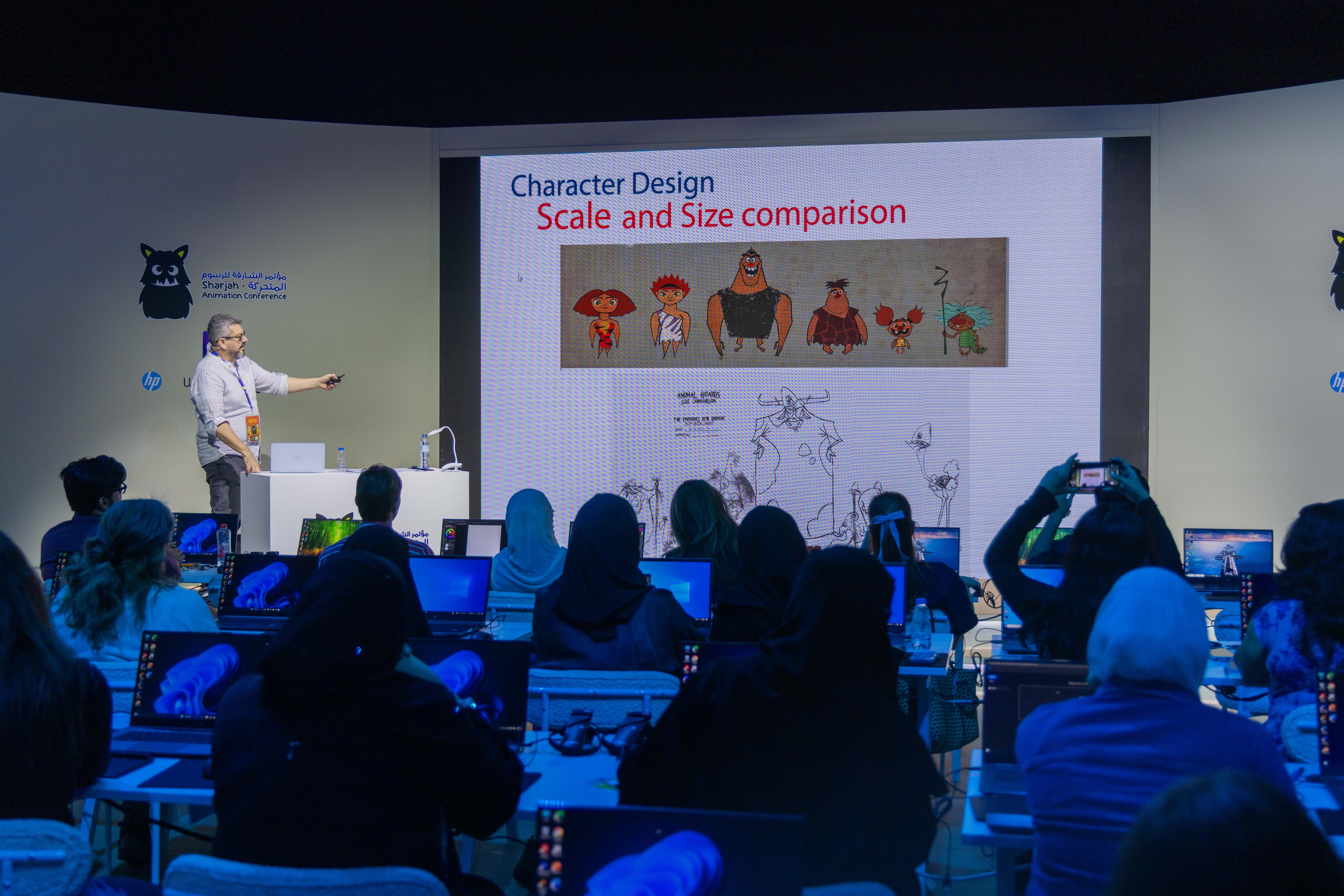 This year's conference features 55 workshops and masterclasses covering character design, animation techniques and digital storytelling. Photo: Sharjah Book Authority