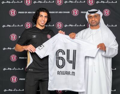 Anwar Moutawafiq after signing for Al Jazira. Photo: Al Jazira FC.