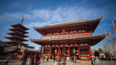 Tourists visit a Senso-ji temple in Tokyo, Japan. The government pwants to double visitors to the country to 40 million a year by 2020. Courtesy : istockphoto.com