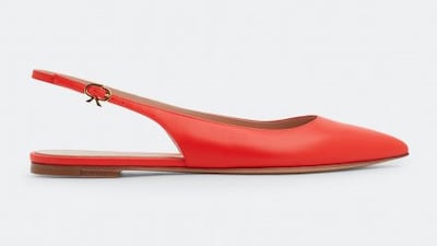 Slingback ballet pumps, Dh2,710, Gianvito Rossi, Level Shoes. Photo: Level Shoes