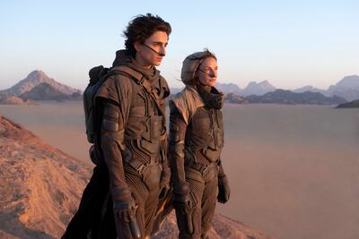 Timothee Chalamet and Rebecca Ferguson in 'Dune', which was partly filmed in Abu Dhabi. Photo: Warner Bros. Pictures