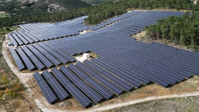 Solar panels installed on the site of the Prealpes d'Azur Regional Natural Park, in Saint-Auban near Nice, southern France. EPA