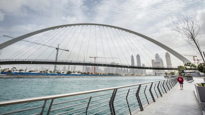 Overcast sky in Dubai at Dubai Canal. Leslie Pableo for The National