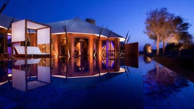 The Al Khaimah tented villas at Banyan Tree Al Wadi come with a private decked terrace, pool and a designer bathroom.