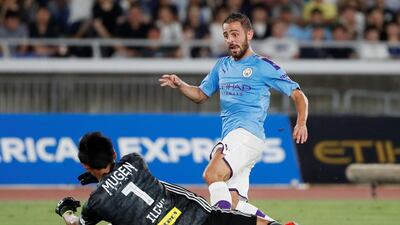 Manchester City's Bernardo Silva in action with Yokohama F Marinos' Il-Kyu Par. Reuters
