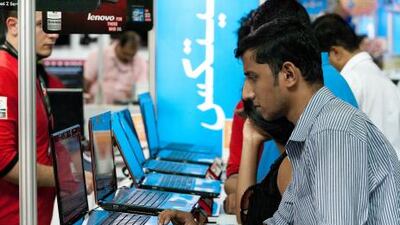 Gadget geeks descended upon Gitex Shopper today searching for bargains on thousands of different electronics, tablets, laptops and smart phones. Duncan Chard for the National