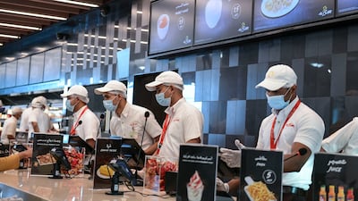 The counters are manned at full capacity for the Abu Dhabi launch