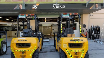 Abu Dhabi Grand Prix preparations 2019. F1 driver Carlos Sainz's pit stop. Victor Besa / The National