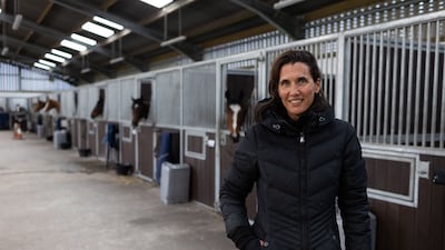 Annalisa Balding, who runs the stables with her husband Andrew, poses at Park House. 'We have about 50 horses owned by Arabs. They are so passionate about the sport and important for it,' she said.