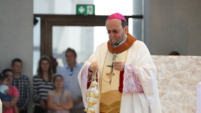Bishop Paolo Martinelli has asked people of all faiths to join in a day of prayer and fasting on Friday as part of a call to end the Israel-Gaza war. Pawan Singh / The National