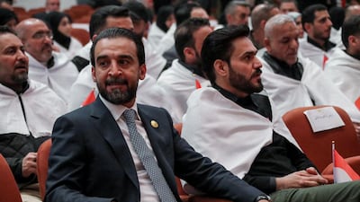 Mohammed Al Halbousi, Iraq's newly-elected speaker, at parliament in Baghdad. Reuters