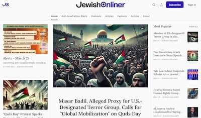 Although described as 'AI empowered', Jewish Onliner said content on the website is fact-checked by humans. Photo: Screenshot