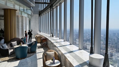 J Hotel is located at the top of the 128-storey Shanghai Tower, China’s tallest tower.