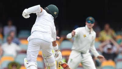 Pakistan's Yasir Shah is run out by Steve Smith to hand victory to Australia in the first Test at the Gabba. Dave Hunt / EPA
