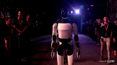 Tesla's Optimus robots also made an appearance