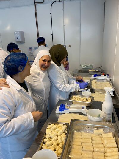 Razan Al Sous in her halloumi cheese factory which makes Yorkshire Dama Cheese in Sowerby Bridge, West Yorkshire. Nicky Harley / The National