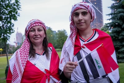 Iraq fans show their support before the must-win match. Joshua Longmore / The National