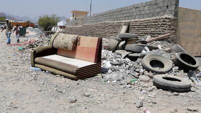 Residents of Merbeh say dumped furniture is attracting insects and strays. Pawan Singh / The National