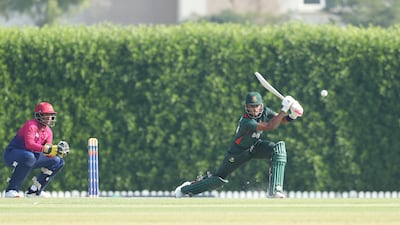Rizwan Chowdhury of Bangladesh in action.