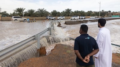 Flooding near Al Dhaid in Sharjah. Antonie Robertson / The National