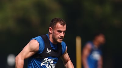 Newcastle winger Ryan Fraser at Nad Al Sheba Sports Complex.