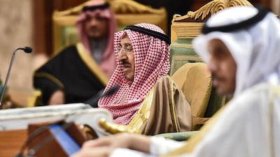 Sheikh Sabah Al-Ahmad Al-Jaber Al-Sabah (C), Emir of Kuwait, attends a session of the Gulf Cooperation Council summit. AFP / Fayez Nureldine
