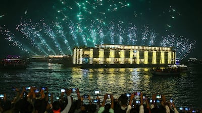 Fireworks light up the sky during the Hindu festival of Dev Deepawali on the banks of the River Ganges in Varanasi. AFP