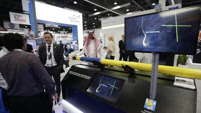 Baker Hughes' section at the exhibition at Adipec in Abu Dhabi. Ali Haider / EPA