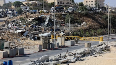 Debris lies at the site of the checkpoint shooting, after Israeli troops demolished Palestinian businesses in the occupied West Bank. Reuters
