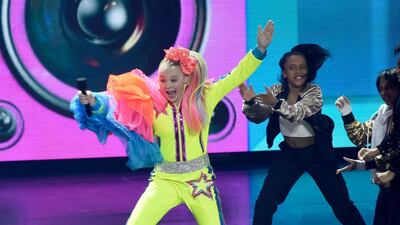 JoJo Siwa participates in a celebrity challenge dance-off. AP