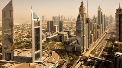 The Dubai skyline. Business activity in the UAE's non-oil private sector economy continued to improve in July.