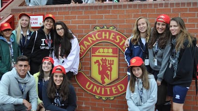 Dubai Schools Cup 2015 participated in a training clinic and watched the Manchester Derby at Old Trafford over the weekend. Courtesy Dubai Sports Council