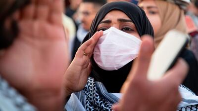 An Iraqi demonstrator chants slogans during an anti-government demonstration in the southern city of Basra. AFP