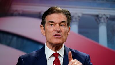 Mehmet Oz takes part in a forum for Republican candidates for the US Senate in Camp Hill, Pennsylvania. AP