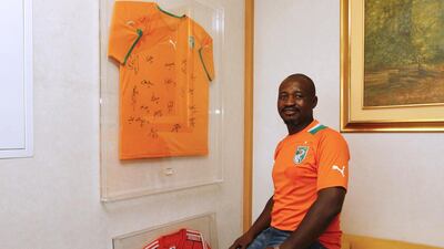 Fofana Bouakey, an economic adviser at the Consulate of Ivory Coast in Dubai, is upbeat on his country's chances at the World Cup in Brazil. Jeffrey E Biteng / The National / June 11, 2014